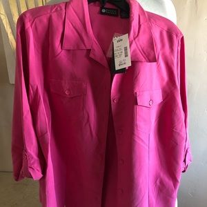 Maggie Barnes pink button up